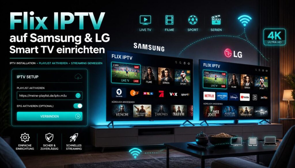 Flix IPTV auf Samsung & LG Smart TV einrichten